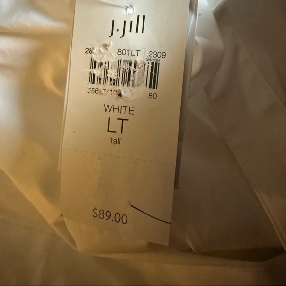 J Jill womens white long-sleeve shirt cinched front Size LT business casual - Picture 8 of 10